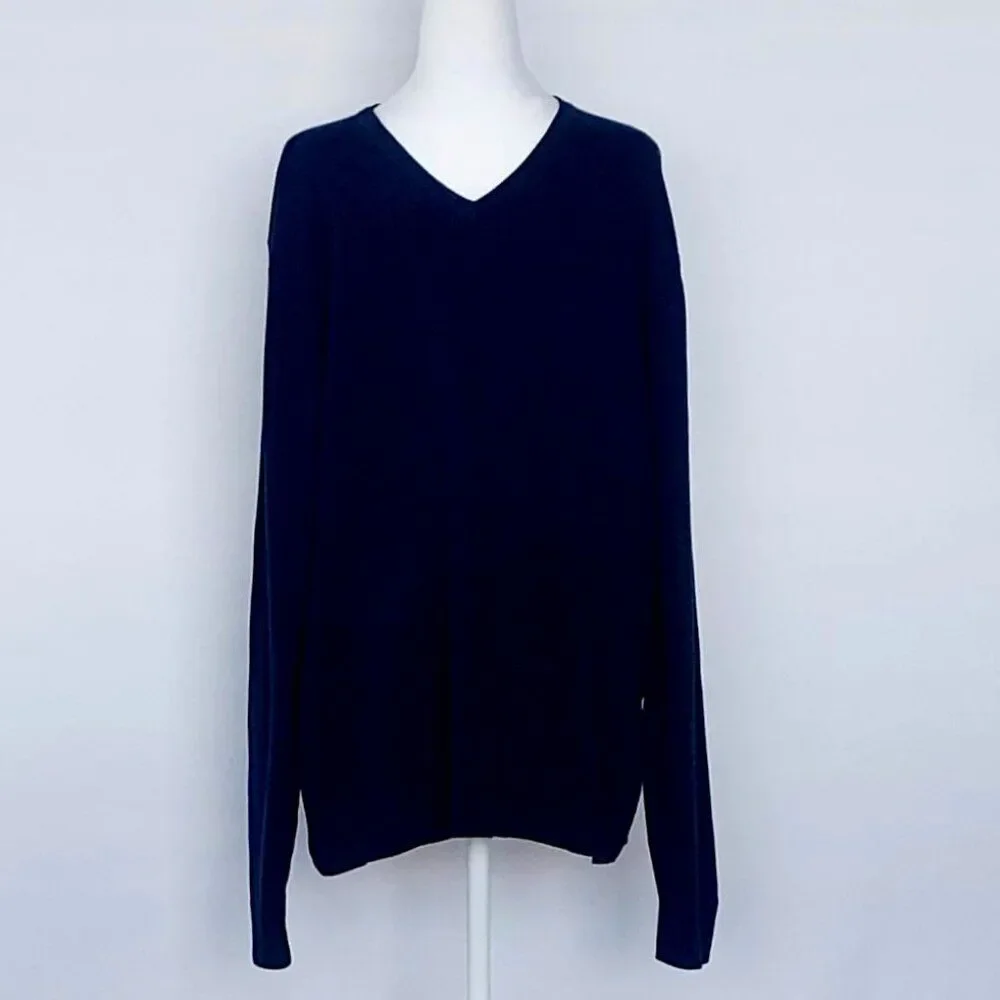 Alfani Men's Long-Sleeve V-Neck Keyitem Sweater Navy Size XL